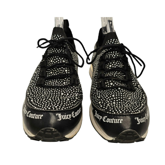 JUICY COUTURE Sneakers Womens Size 10 Bellamy Black Rhinestone Shoes Walking - Picture 9 of 12